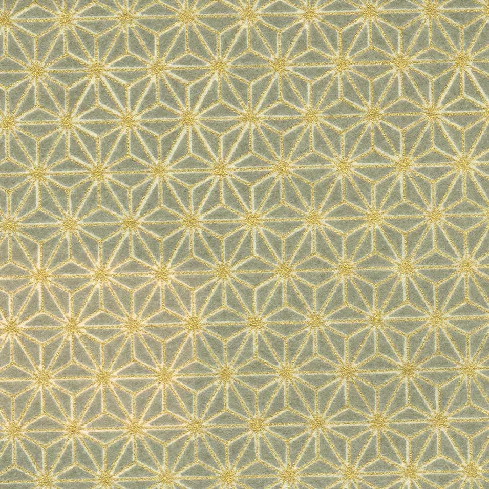 Yuzen Gold Stars  or Asanoha on Silver Gray KA-2153