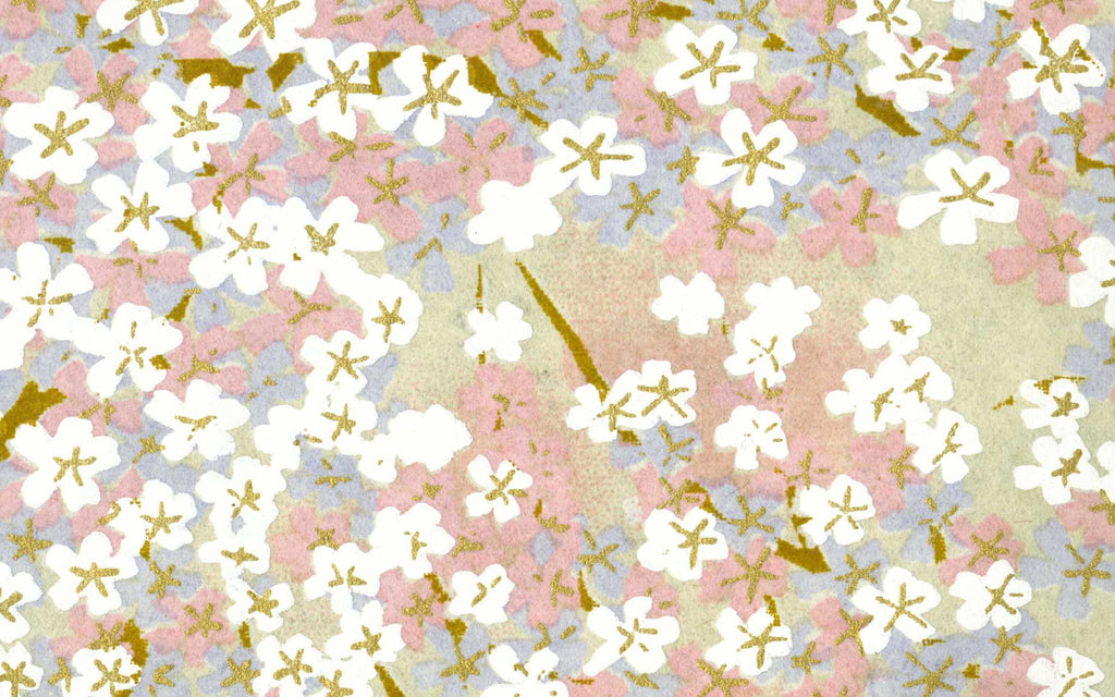 Yuzen Pink and Lavender with Mini White Blossoms KP-151
