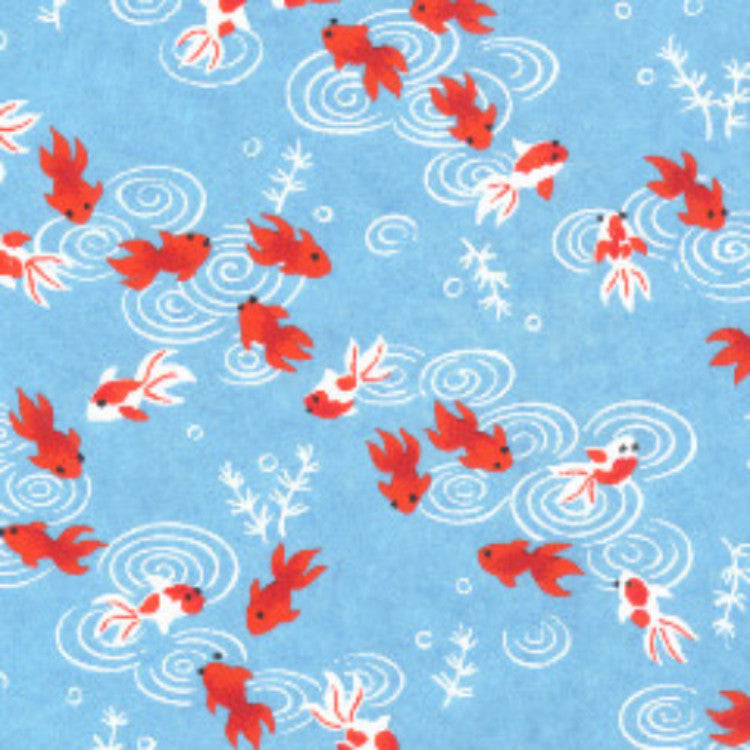 Yuzen Light Blue with Goldfish KT-6763