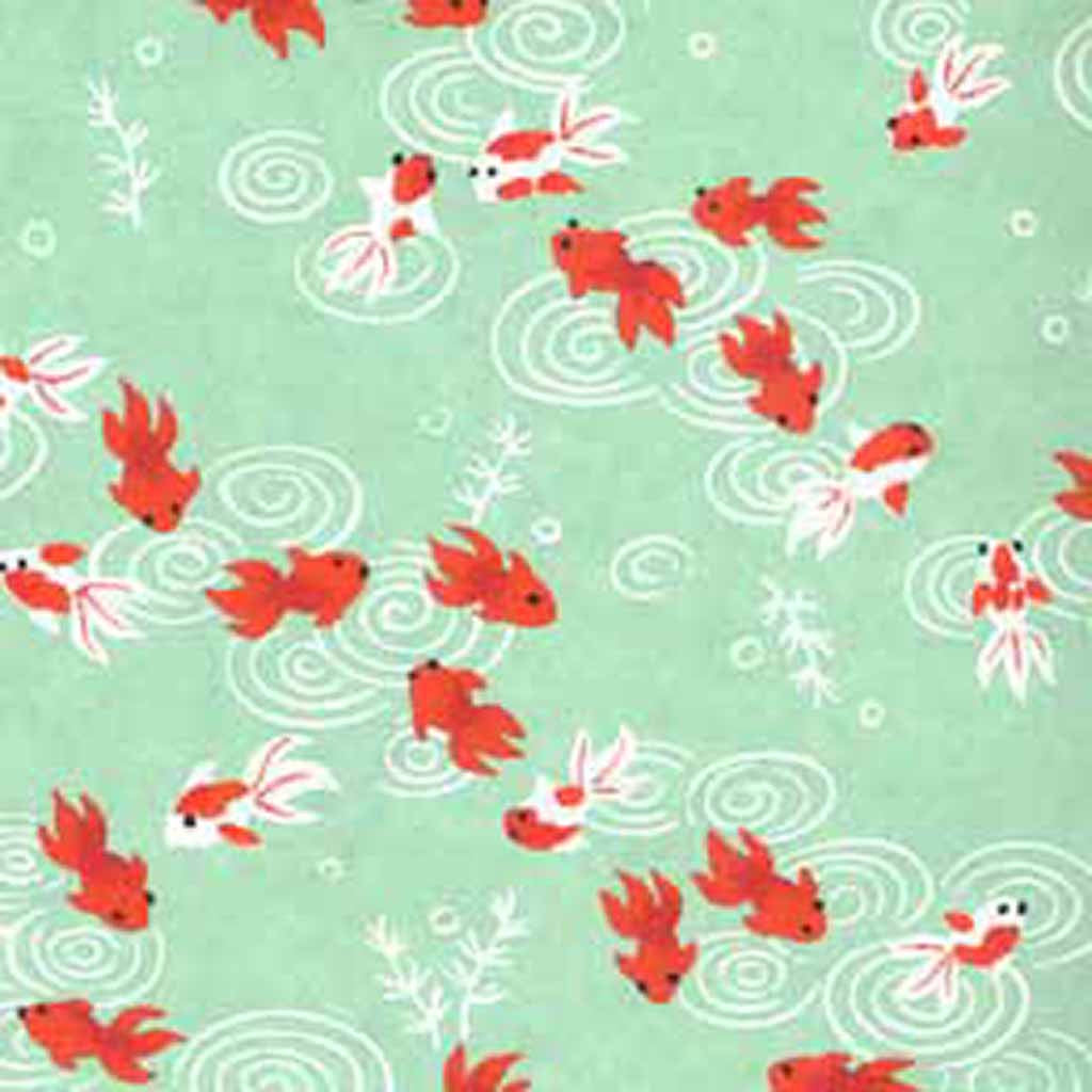 Yuzen Pale Green with Orange Kingyo KT-6764