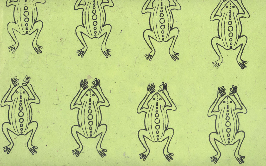NP-FgL Lokta Black Frog on Lime