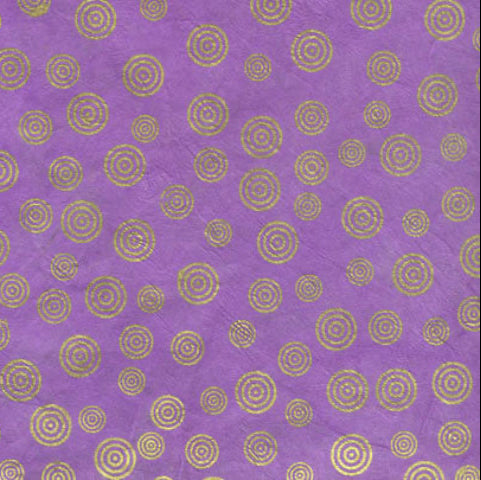 Lokta Gold Spiral on Lavender