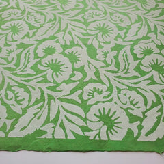 NP-FKG Lokta Off-white Floral on Kelly Green