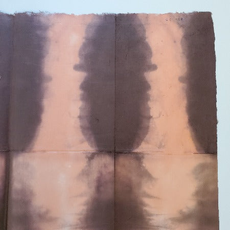 PSK-138 Itajimeshi Bokashi Folded and Dyed Brown/Peach