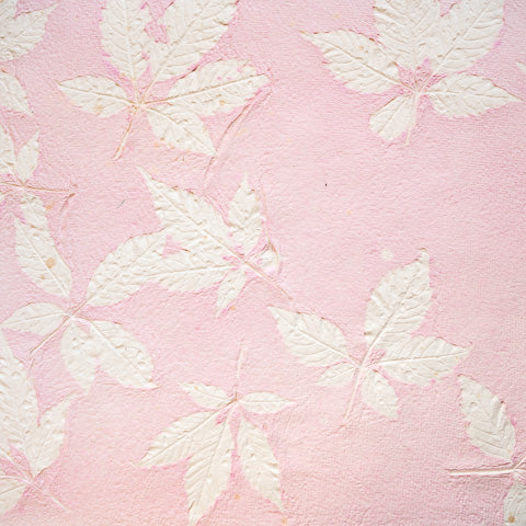 An-Jing Embossed Leaves Pastel Pink CH-EmP