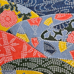 Yuzen Blue, Red and Yellow Patchwork Shibori KA-1470