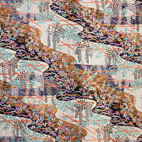Yuzen Cream with Black Wisteria KD-6068