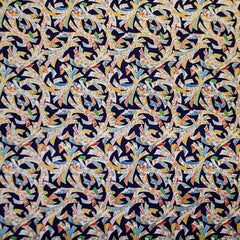 Yuzen Blue Ribbons on navy  KT-6562b