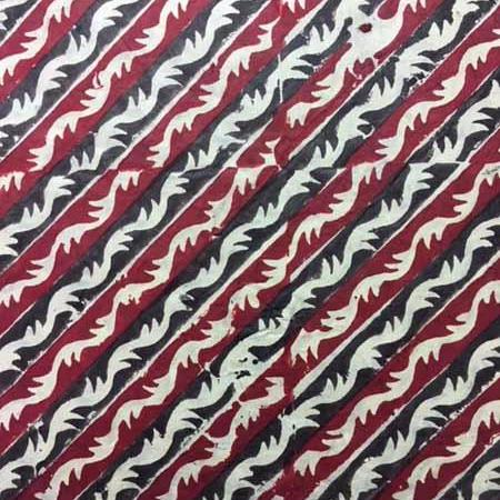 NP-Diag Vintage Lokta Woodblock Diagonal Stripe Black and Red