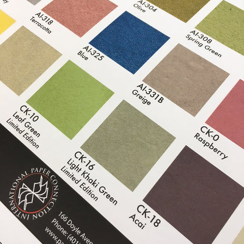 Color Kozo -Japanese Dyed Mulberry Paper Collection Sheet