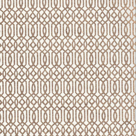 Tājā Cotton Mini Brocade Pattern Gold Trellis on Ivory-IN-TI