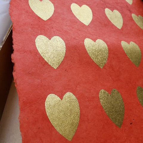 NP-GHR Lokta Red with Gold Hearts