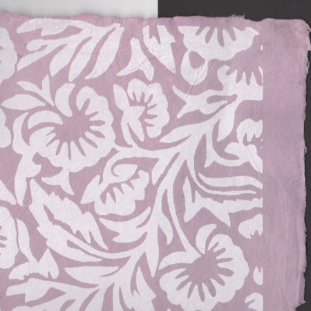 NP-FLc Lokta Off White Floral on Lilac